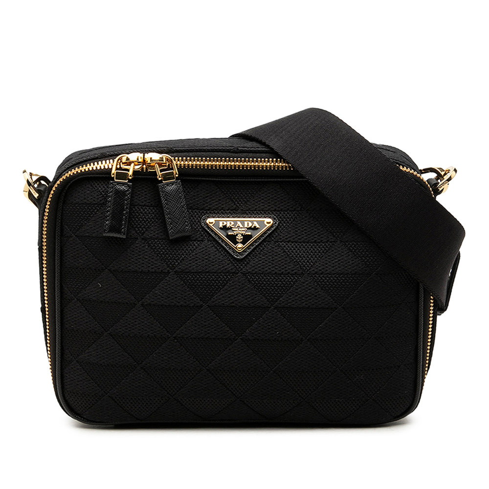 Pre-Loved Prada Embroidered Canvas Brique Symbole Crossbody